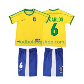 Brasilien Roberto Carlos 6 Retro Børn Hjemme trøje 1998 S/S